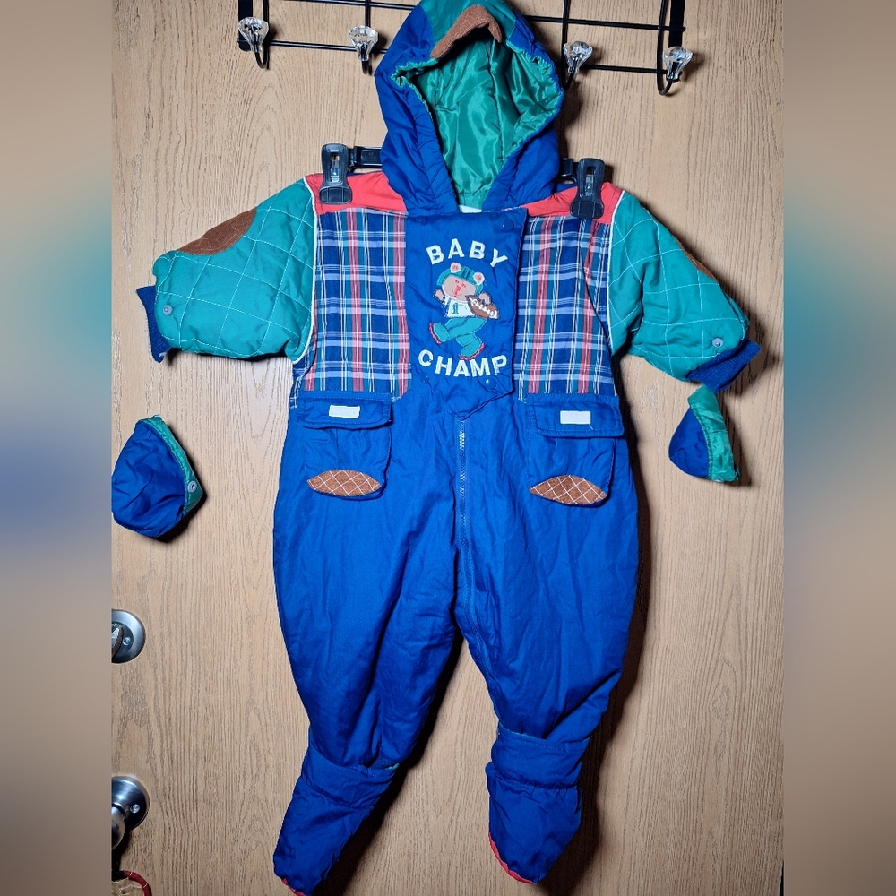 Vintage Babys One Piece Snow Suit